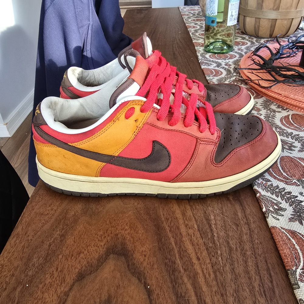 Rare VNDS 2005 WMNS DUNK LOW PREMIUM CARDINAL RED/BROWN Sz 9